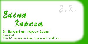 edina kopcsa business card